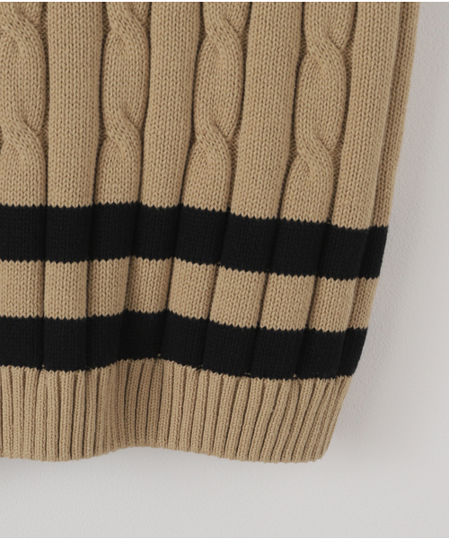 Spick & Span（スピックアンドスパン）の「OLDDERBY KNITWEAR/オールドダービーニットウェア  チルデンベスト（ベスト・レディース・ベージュ/アイボリー・MEDIUM）」の5枚目の写真