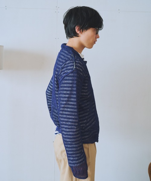 common gull products.(コモンガルプロダクツ)の「くしゃくしゃなニットカーデ(カーディガン/ボレロ・レディース・イエロー系/レッド系/ネイビー・MEDIUM/SMALL)」の9枚目の写真