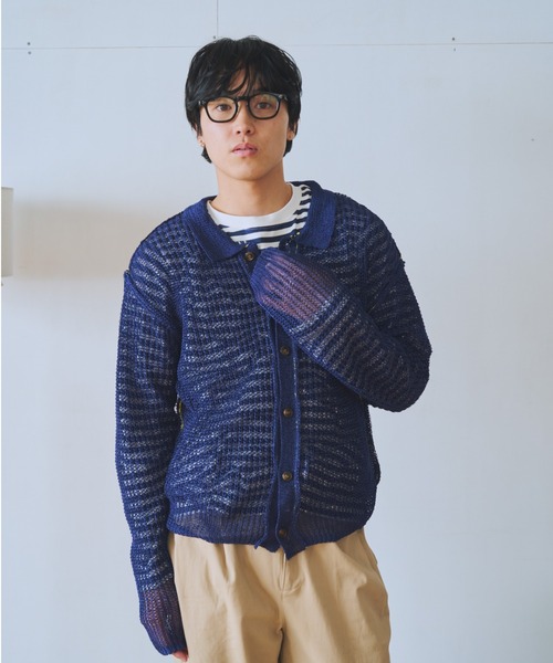 common gull products.(コモンガルプロダクツ)の「くしゃくしゃなニットカーデ(カーディガン/ボレロ・レディース・イエロー系/レッド系/ネイビー・MEDIUM/SMALL)」の11枚目の写真