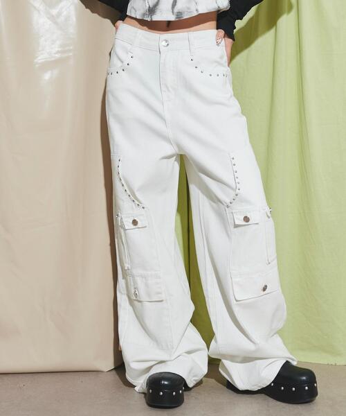 DimMoire【ディムモアール】スタッズカーゴパンツ/White スタッズボンテージパンツ【White】 | DimMoire