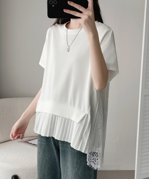 ABITOKYO(アビトーキョー)の「プリーツ切替半袖トップス(Tシャツ/カットソー・レディース・グレー/ブルー/ホワイト/ブラック・FREE)」の18枚目の写真