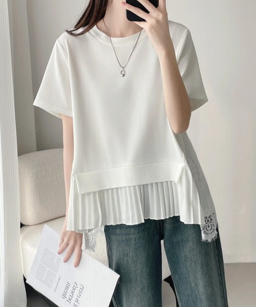 ABITOKYO(アビトーキョー)の「プリーツ切替半袖トップス(Tシャツ/カットソー・レディース・グレー/ブルー/ホワイト/ブラック・FREE)」の19枚目の写真