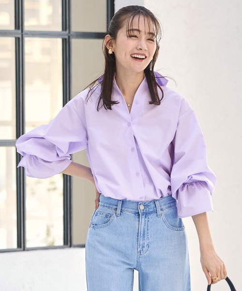 ブラウス シャツ 洗える ｜ 2way プレシャス スタンダード シャツ ( ボウタイ 付 ) ｜ レディース ボウタイブラウス 体型カバー 長袖 オ RUIRUE BOUTIQUE ブラウス シャツ 洗える ｜ 2way プレシャス