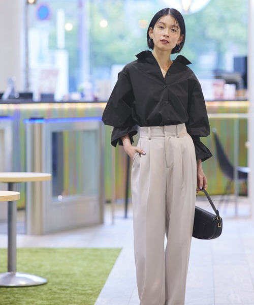 ルイルエブティック RUIRUE BOUTIQUE 【洗える】2way プレシャス スタンダードシャツ（ボウタイ付） （ラベンダー） 洗える ｜ 2way プレシャス スタンダード シャツ ( ボウタイ 付