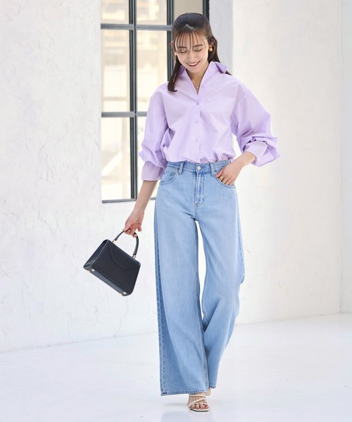 ルイルエブティック RUIRUE BOUTIQUE 【洗える】2way プレシャス スタンダードシャツ（ボウタイ付） （ラベンダー） 洗える ｜ 2way プレシャス スタンダード シャツ ( ボウタイ 付