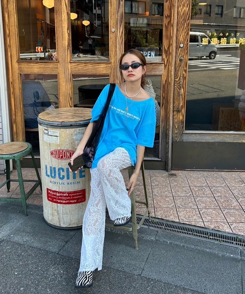 TEEN BOOP(ティーンブープ)の「レースフレアPT(その他パンツ・レディース・ブラック/オフホワイト・FREE)」の4枚目の写真