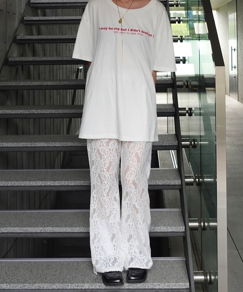 TEEN BOOP(ティーンブープ)の「レースフレアPT(その他パンツ・レディース・ブラック/オフホワイト・FREE)」の6枚目の写真