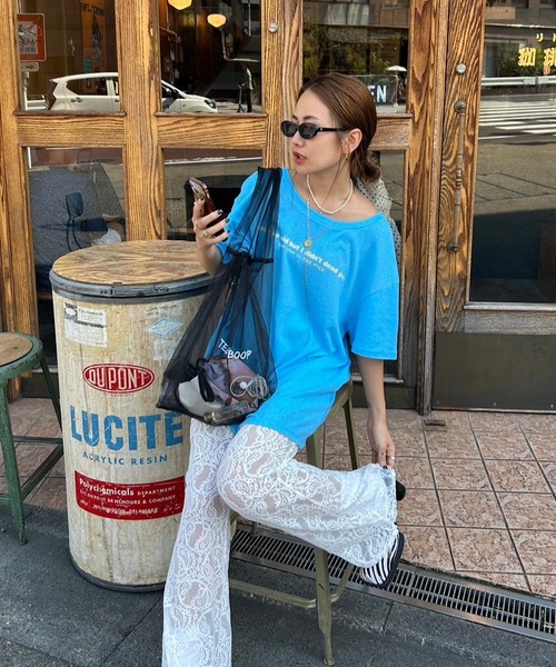 TEEN BOOP(ティーンブープ)の「レースフレアPT(その他パンツ・レディース・ブラック/オフホワイト・FREE)」の3枚目の写真