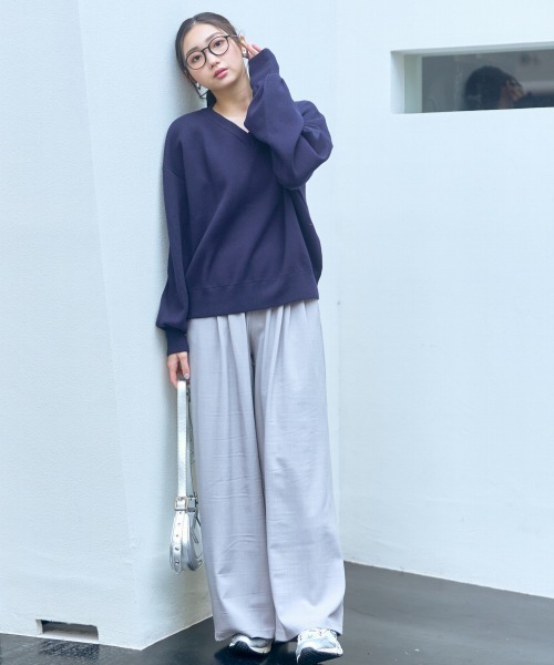 slattgir(スラットジール)の「高身長 タックリラックスワイドパンツ(トールサイズ) Essenave≪動画あり≫(その他パンツ・レディース・ライトグレー/ブラウン・M/L/LL/3L/4L/5L)」の8枚目の写真