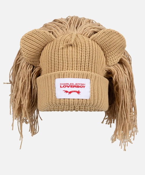 Charles Jeffrey Loverboy(チャールズジェフリーラバーボーイ)の「Charles Jeffrey LOVERBOY/チャールズジェフリーラバーボーイ/SUPERSIZED LION BEANIE(ニットキャップ/ビーニー・メンズ・ベージュ・F)」の1枚目の写真