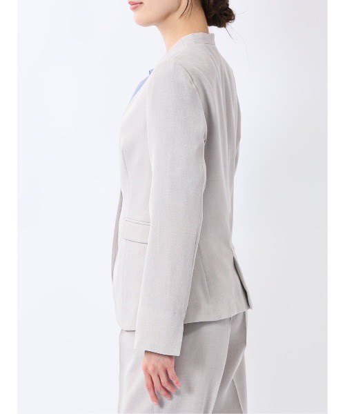 m.f.editorial(エムエフエディトリアル)の「【ストレッチ ウォッシャブル】m.f.エディトリアルレディース カラーレスジャケットグレー(セットアップ可能)(スーツジャケット・レディース・ライトグレー・S/MEDIUM/LARGE/X-LARGE)」の13枚目の写真