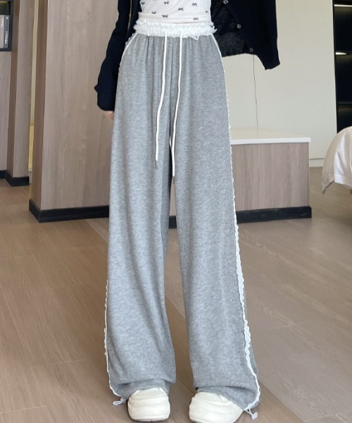 Mejoul（メジュール）の「ウエストサイドレース スウェットイージーパンツ（スウェットパンツ・レディース・ホワイト/ブラック/グレー/ライトグレー・L/M）」の18枚目の写真