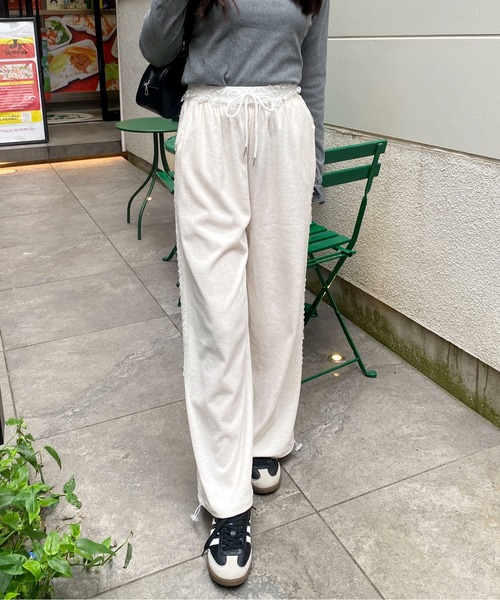 Mejoul（メジュール）の「ウエストサイドレース スウェットイージーパンツ（スウェットパンツ・レディース・ホワイト/ブラック/グレー/ライトグレー・L/M）」の20枚目の写真