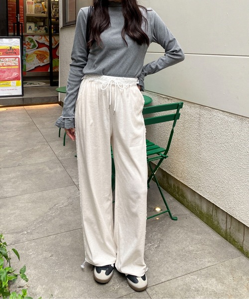Mejoul（メジュール）の「ウエストサイドレース スウェットイージーパンツ（スウェットパンツ・レディース・ホワイト/ブラック/グレー/ライトグレー・L/M）」の21枚目の写真