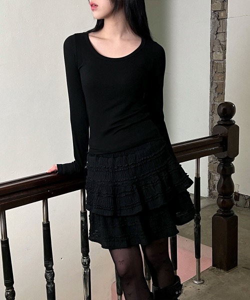 【美品】 フェアライアー　FairLiar　スカート　インナーパンツ一体型　黒 どんなスカートも対応可能なYラインカバーインナーパンツ