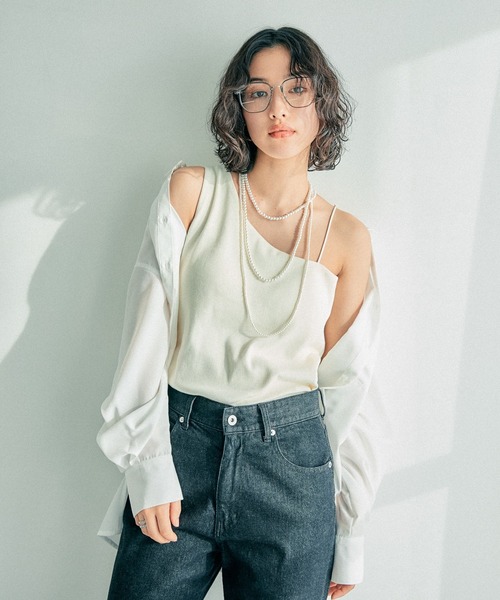 LEPSIM（レプシィム）の「カップ付きワンショルダー　320139（その他トップス・レディース・チャコールグレー/アイボリー・LARGE/MEDIUM）」の2枚目の写真