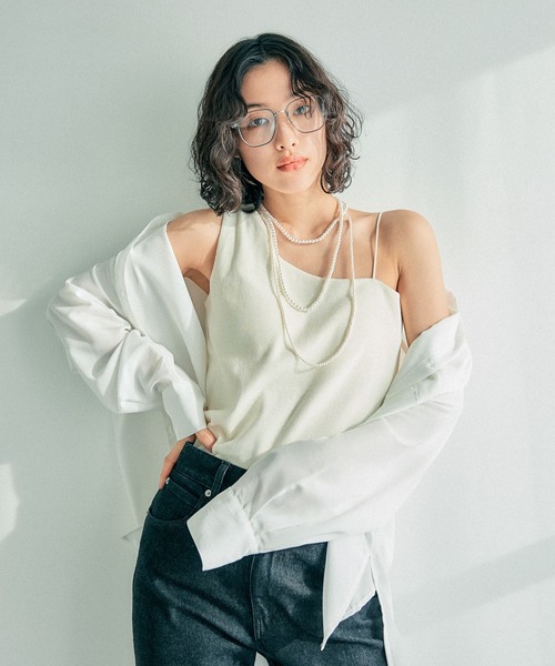 LEPSIM（レプシィム）の「カップ付きワンショルダー　320139（その他トップス・レディース・チャコールグレー/アイボリー・LARGE/MEDIUM）」の5枚目の写真