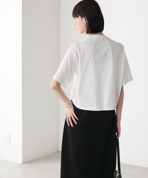 forksy.(フォルクシー)の「【forksy.】ドロストギャザー クロップド丈Tシャツ(Tシャツ/カットソー・レディース・ホワイト/ライトイエロー/ブルー/ブラック・FREE)」の11枚目の写真
