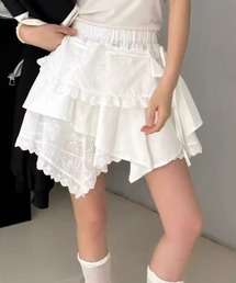 3タイプ アシメヘムレースティアードスカート