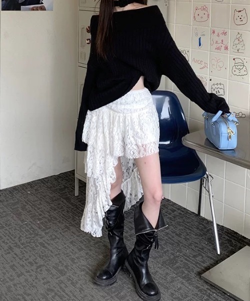 Achic(アシック)の「3タイプ アシメヘムレースティアードスカート(スカート・レディース・ホワイト/アイボリー/ホワイト系その他・M)」の11枚目の写真
