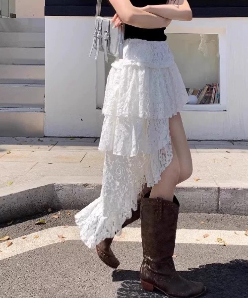 Achic(アシック)の「3タイプ アシメヘムレースティアードスカート(スカート・レディース・ホワイト/アイボリー/ホワイト系その他・M)」の22枚目の写真