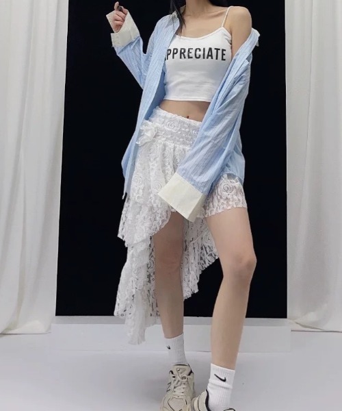 Achic(アシック)の「3タイプ アシメヘムレースティアードスカート(スカート・レディース・ホワイト/アイボリー/ホワイト系その他・M)」の15枚目の写真