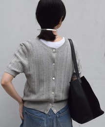 DRESSTERIOR ドレステリア ビジュー付き襟 グリーンニット 半袖 セール】ビジューカラーニット（ニット/セーター）｜DRESSTERIOR