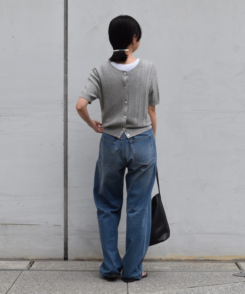 DRESSTERIOR（ドレステリア）の「【前後2WAY/ショート丈】2WAYレースニット（ニット/セーター・レディース・ライトグレー/ブラック/サックスブルー・34/36/38）」の6枚目の写真