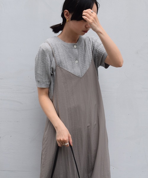 DRESSTERIOR（ドレステリア）の「【前後2WAY/ショート丈】2WAYレースニット（ニット/セーター・レディース・ライトグレー/ブラック/サックスブルー・34/36/38）」の12枚目の写真