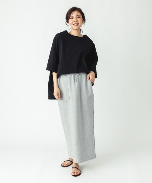 ever closet(エバークローゼット)の「BIGシルエット 半袖Tシャツ(Tシャツ/カットソー・レディース・ブラック/ホワイト・F)」の2枚目の写真