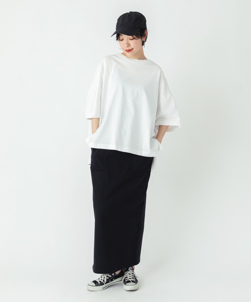 ever closet(エバークローゼット)の「BIGシルエット 半袖Tシャツ(Tシャツ/カットソー・レディース・ブラック/ホワイト・F)」の3枚目の写真