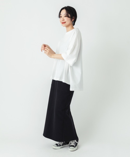ever closet(エバークローゼット)の「BIGシルエット 半袖Tシャツ(Tシャツ/カットソー・レディース・ブラック/ホワイト・F)」の4枚目の写真