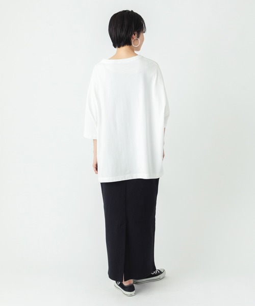 ever closet(エバークローゼット)の「BIGシルエット 半袖Tシャツ(Tシャツ/カットソー・レディース・ブラック/ホワイト・F)」の5枚目の写真