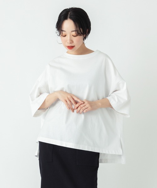 ever closet(エバークローゼット)の「BIGシルエット 半袖Tシャツ(Tシャツ/カットソー・レディース・ブラック/ホワイト・F)」の6枚目の写真