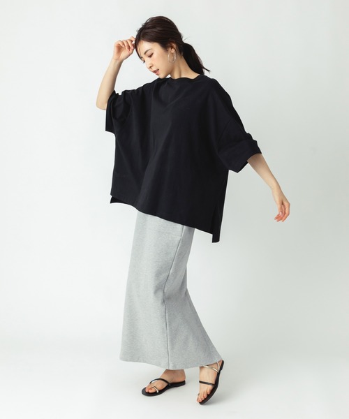 ever closet(エバークローゼット)の「BIGシルエット 半袖Tシャツ(Tシャツ/カットソー・レディース・ブラック/ホワイト・F)」の9枚目の写真