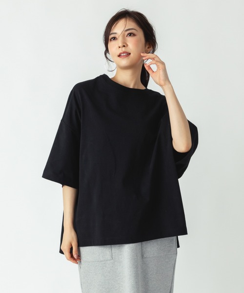 ever closet(エバークローゼット)の「BIGシルエット 半袖Tシャツ(Tシャツ/カットソー・レディース・ブラック/ホワイト・F)」の10枚目の写真