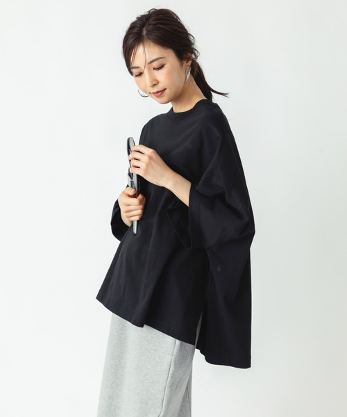 ever closet(エバークローゼット)の「BIGシルエット 半袖Tシャツ(Tシャツ/カットソー・レディース・ブラック/ホワイト・F)」の11枚目の写真