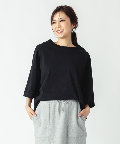 ever closet(エバークローゼット)の「BIGシルエット 半袖Tシャツ(Tシャツ/カットソー・レディース・ブラック/ホワイト・F)」の12枚目の写真