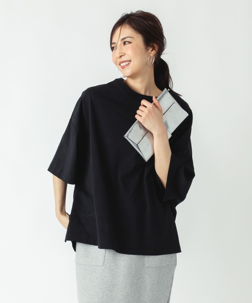 ever closet(エバークローゼット)の「BIGシルエット 半袖Tシャツ(Tシャツ/カットソー・レディース・ブラック/ホワイト・F)」の14枚目の写真
