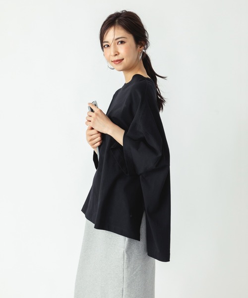 ever closet(エバークローゼット)の「BIGシルエット 半袖Tシャツ(Tシャツ/カットソー・レディース・ブラック/ホワイト・F)」の13枚目の写真