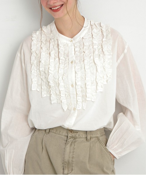 ☆美品☆ URBAN RESEARCH Sonny Labelフリルブラウス☆ セール】『UR TECH』 スタンドフリルブラウス（シャツ/ブラウス