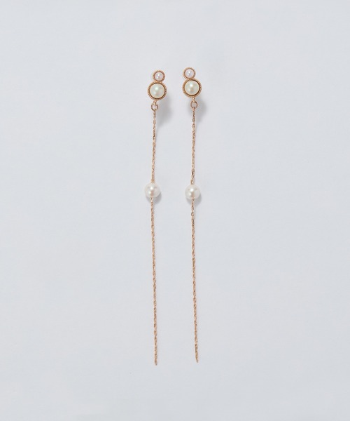 Phoebe（フィービィー）の「【金属アレルギー対応】ルミナスパールロングセラミックピアス（ピアス（両耳用）・レディース・イエローゴールド/シャンパン・FREE）」の7枚目の写真