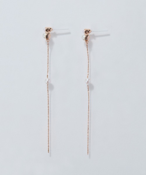 Phoebe（フィービィー）の「【金属アレルギー対応】ルミナスパールロングセラミックピアス（ピアス（両耳用）・レディース・イエローゴールド/シャンパン・FREE）」の8枚目の写真