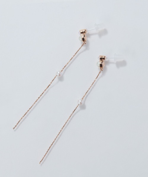 Phoebe（フィービィー）の「【金属アレルギー対応】ルミナスパールロングセラミックピアス（ピアス（両耳用）・レディース・イエローゴールド/シャンパン・FREE）」の9枚目の写真