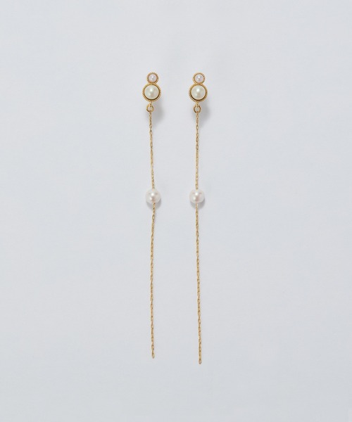 Phoebe（フィービィー）の「【金属アレルギー対応】ルミナスパールロングセラミックピアス（ピアス（両耳用）・レディース・イエローゴールド/シャンパン・FREE）」の13枚目の写真