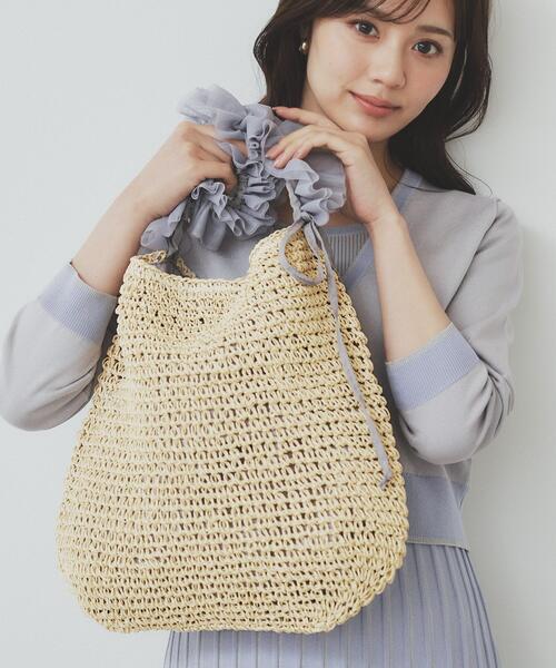 index（インデックス）の「雑材ワンショルダーフリルA4トート（トートバッグ・レディース・ライトベージュ/グレー/ベージュ系その他7・00）」の6枚目の写真