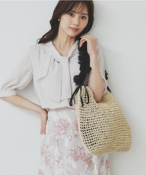 index（インデックス）の「雑材ワンショルダーフリルA4トート（トートバッグ・レディース・ライトベージュ/グレー/ベージュ系その他7・00）」の8枚目の写真