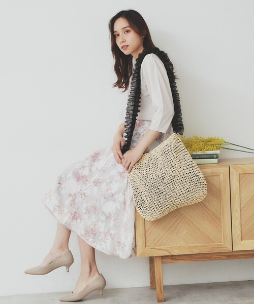 index（インデックス）の「雑材ワンショルダーフリルA4トート（トートバッグ・レディース・ライトベージュ/グレー/ベージュ系その他7・00）」の12枚目の写真