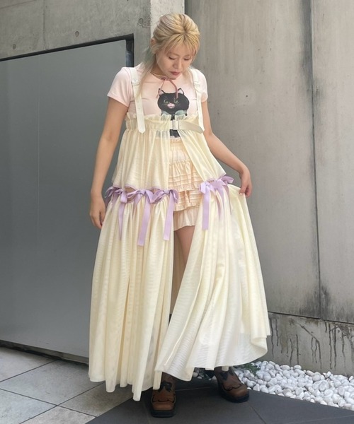 セール】FULL OF RIBBON HARNESS TULLE スカート（スカート