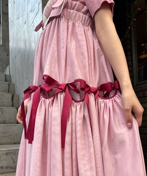 FULL OF RIBBON HARNESS TULLE スカート Candy Stripper スカート FULL OF RIBBON HARNESS TULLE